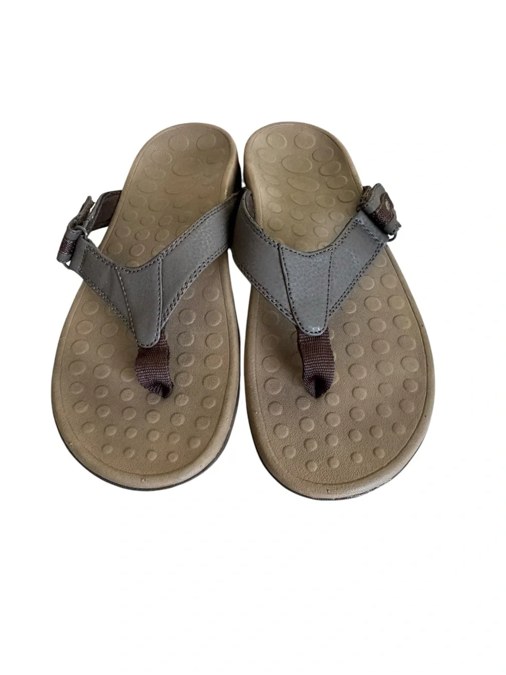 Vionic/orthaheel tide Ryder Brown Leather-Trim Sandals men’s size 10
